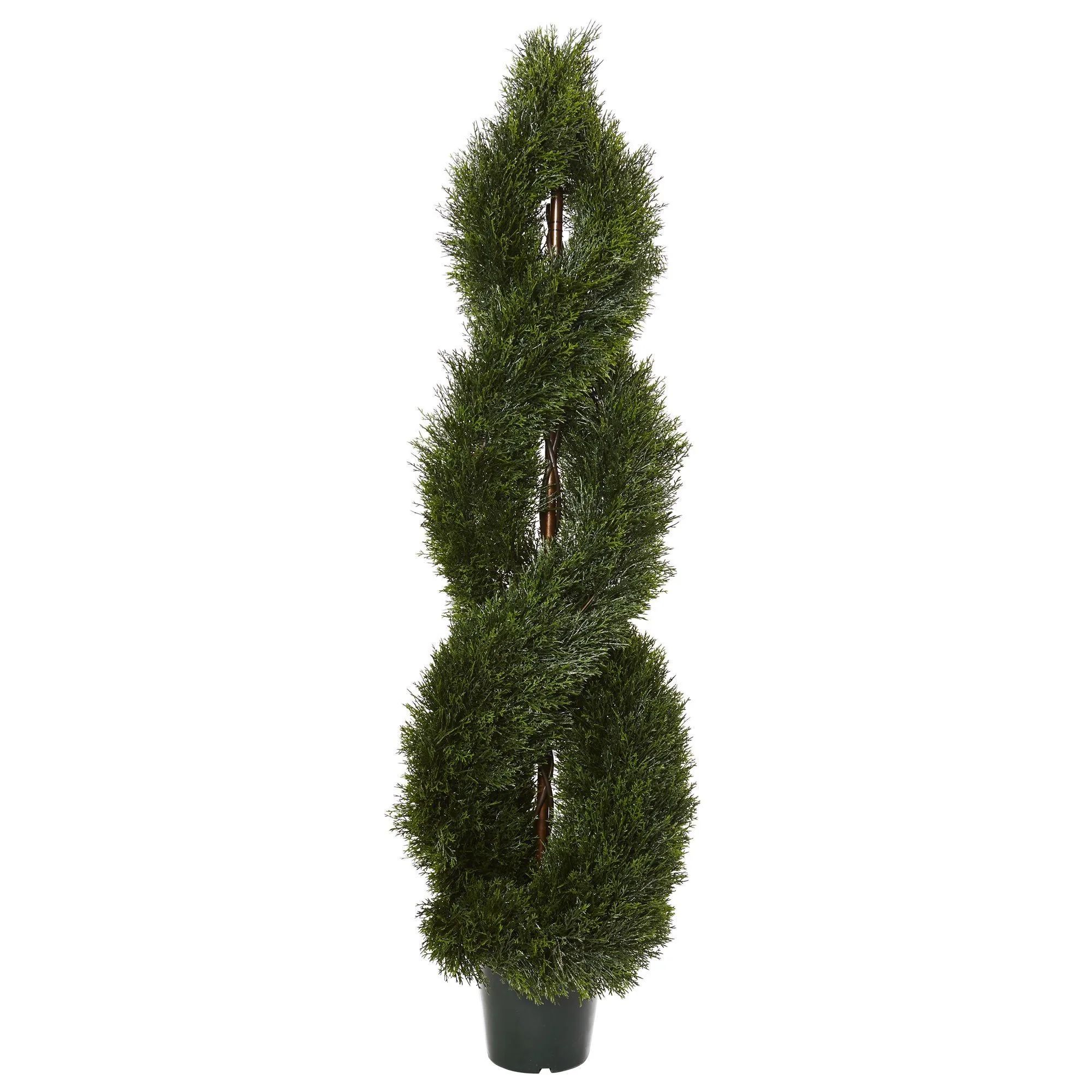 5' Pond Cypress Spiral Topiary UV Resistant (Indoor/Outdoor) | Nearly Natural | Nearly Natural