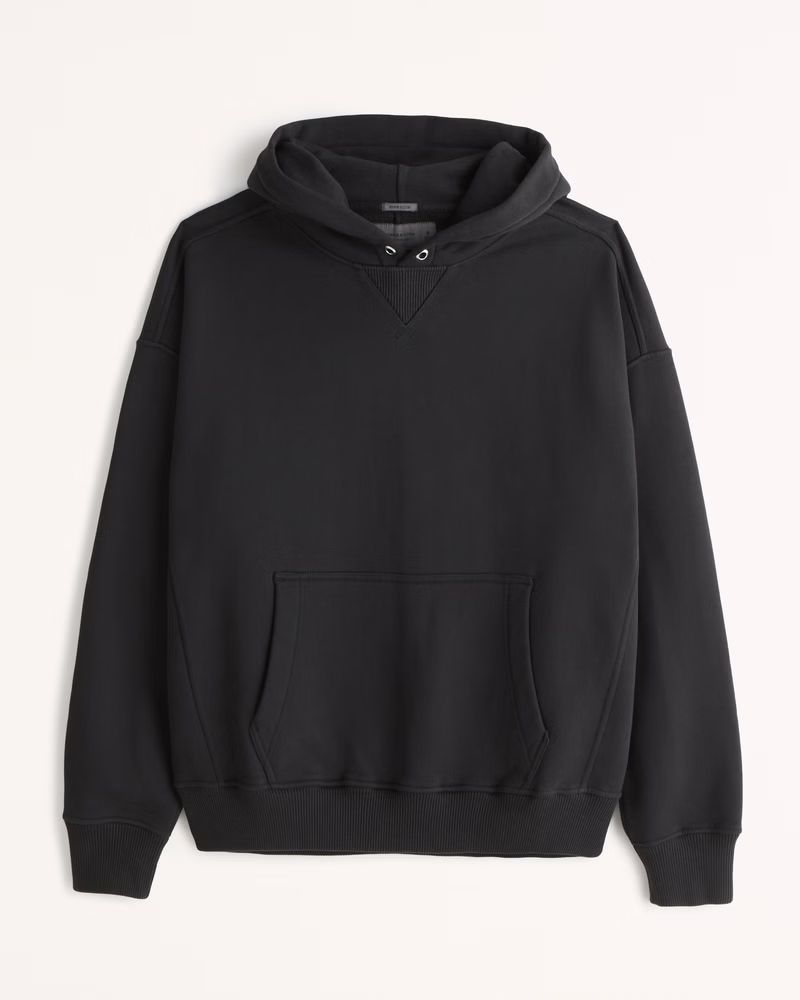Abercrombie & Fitch Men's Essential Premium Heavyweight Popover Hoodie in Black - Size XS | Abercrombie & Fitch (US)