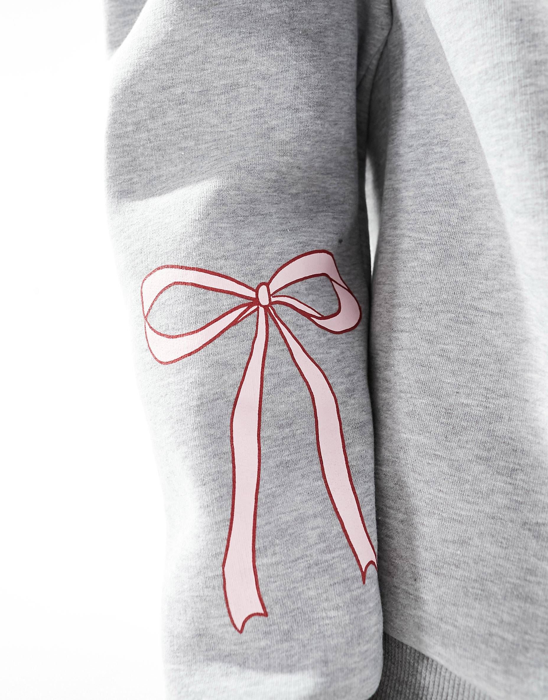 ASOS DESIGN sweatshirt co ord with bow detail in grey marl | ASOS | ASOS (Global)