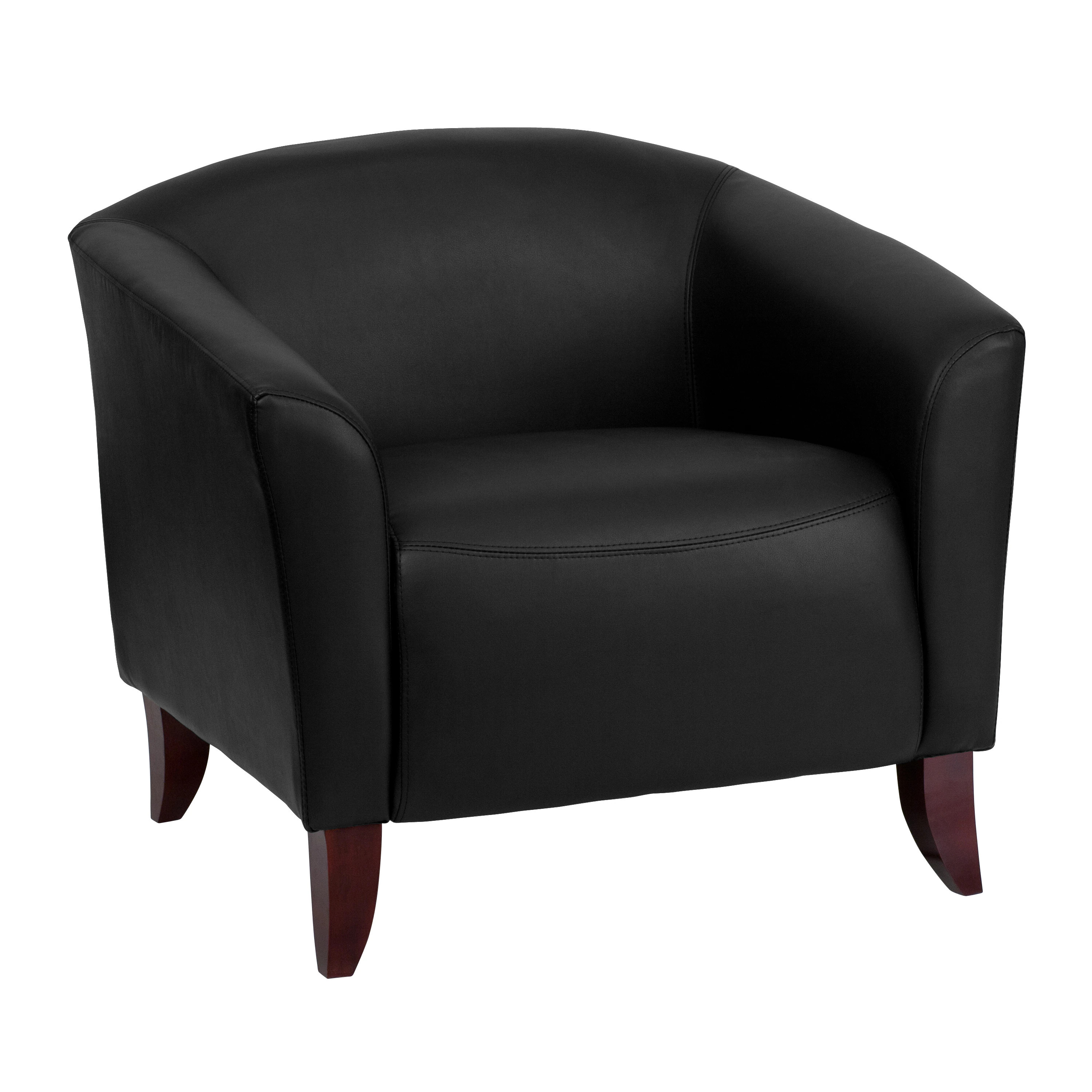 Flash Furniture HERCULES Imperial Series 33.5-in W Modern Black Faux leather Accent Armchair | 847254038621 | Lowe's