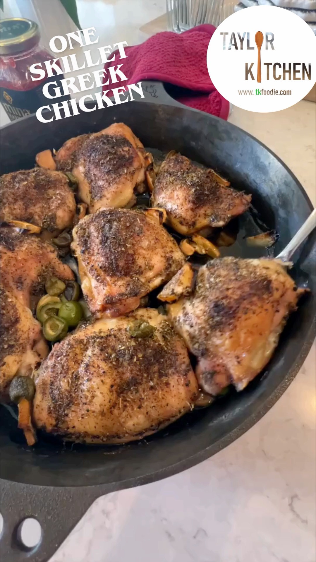 #Dinner in 1 Skillet! This Greek Chicken has all those Mediterranean vibes with potatoes 🥔, lemon 🍋 & olives🫒.  Simply assemble in the skillet & let roast until pure Greek perfection.

Check out the simple recipe here on TKFoodie.com - https://www.taylorkitchen.net/recipes/one-skillet-greek-chicken

Find all the things to make this come together in your own kitchen here on my LTK.💕 

 #LTKfoodie #LTKHome