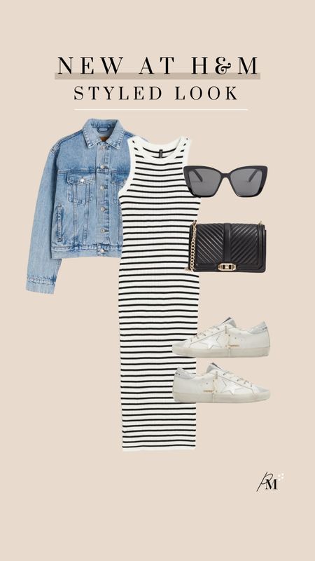 spring casual outfit 
h&m short denim jacket
h&m rib knit body dress
h&m cat eye sunglasses
golden goose sneaker
rebecca minkoff crossbody bag 

#LTKshoecrush #LTKstyletip #LTKFind