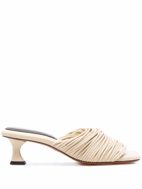Proenza Schouler Square Rolo Leather Sandals - Farfetch | Farfetch Global