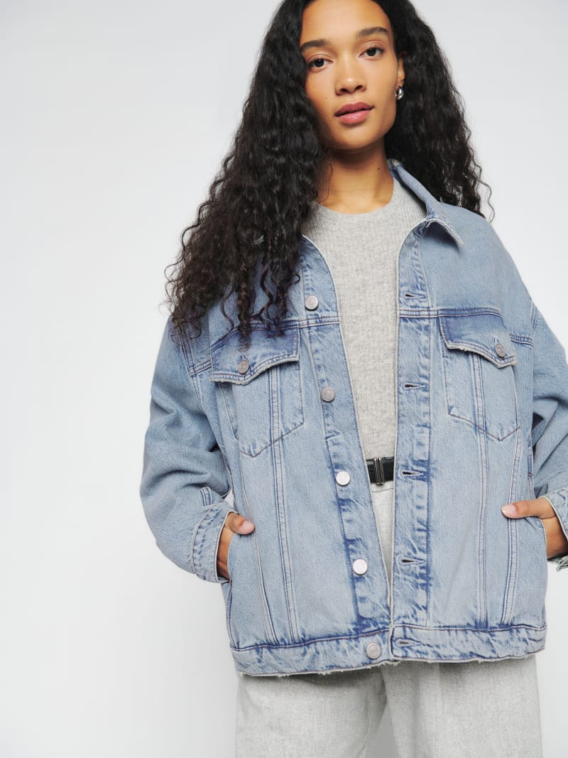 Simone Oversized Denim Jacket | Reformation (Global)