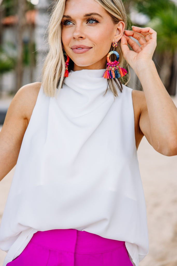 Tell Your Story White Cowl Neck Tank | The Mint Julep Boutique