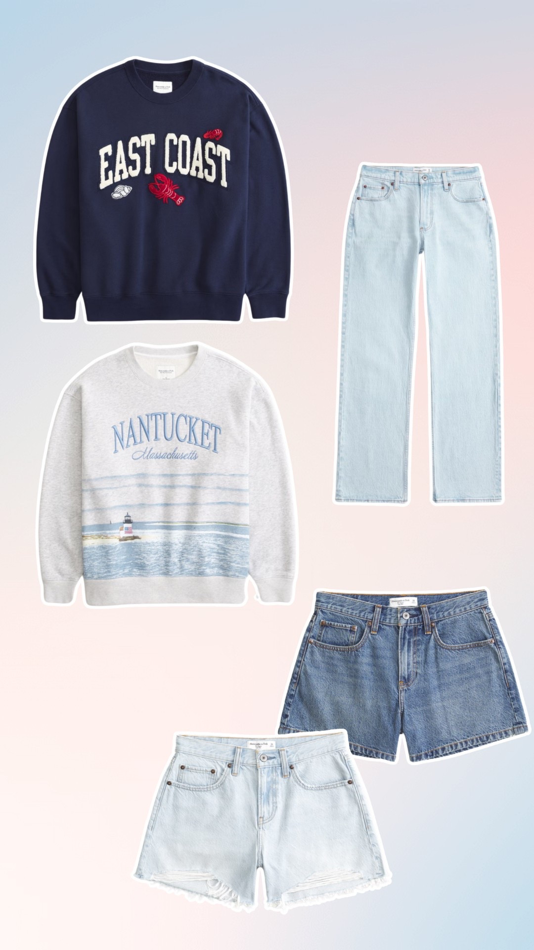 What I ordered from the Abercrombie sale

East coast vintage Sunday crew
Nantucket vintage Sunday crew
Low rise baggy Jean light wash denim
Curve love low rise baggy short, jorts, light denim distressed shorts

#LTKSeasonal #LTKSpringSale #LTKSaleAlert