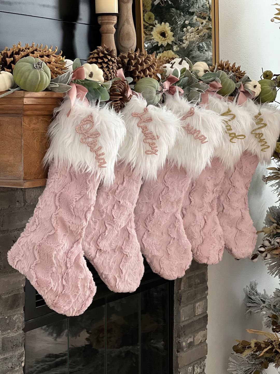 Ice Pink Christmas Stocking Rosewater Pink Xmas Decor - Etsy | Etsy (US)