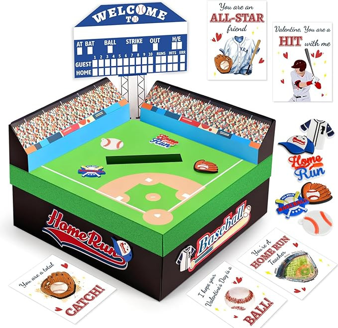 Gloween Baseball Valentines Day Box and Cards for Kids Classroom School Exchange, Great Valentine... | Amazon (US)
