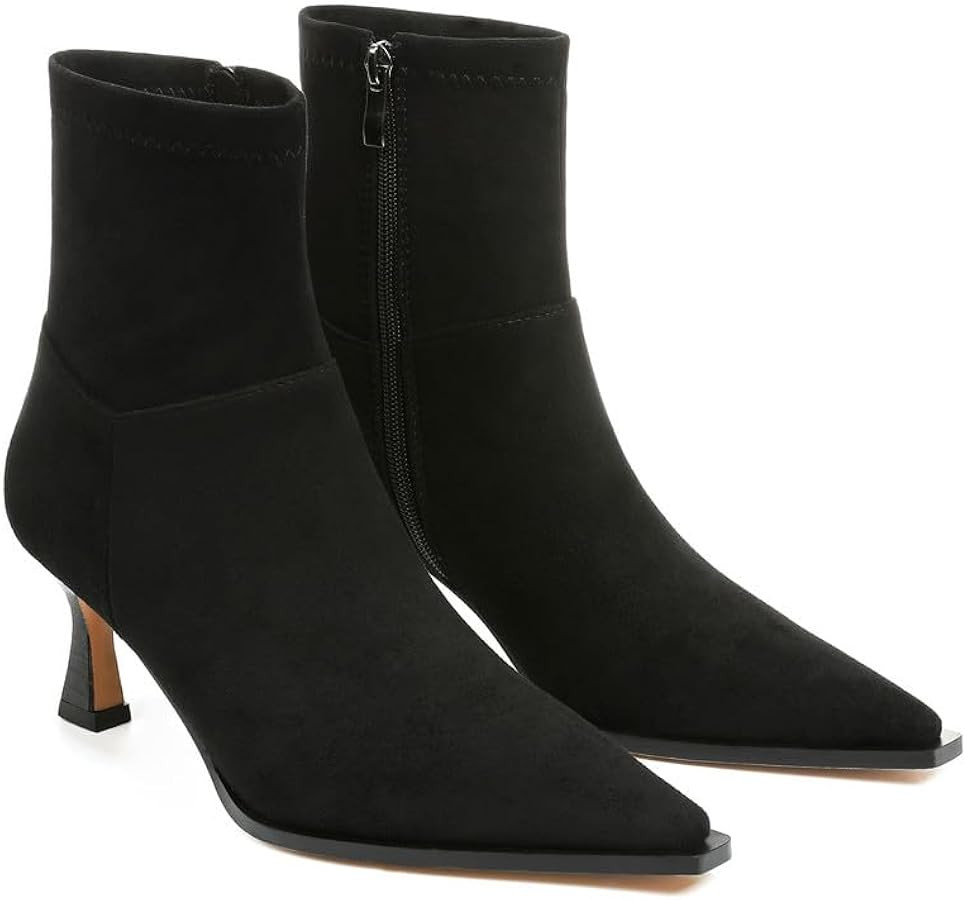 Goiphrri Ankle Boots for Women Stiletto High Heel Boots Pointed Toe Short Boots Side Zipper Dress... | Amazon (US)