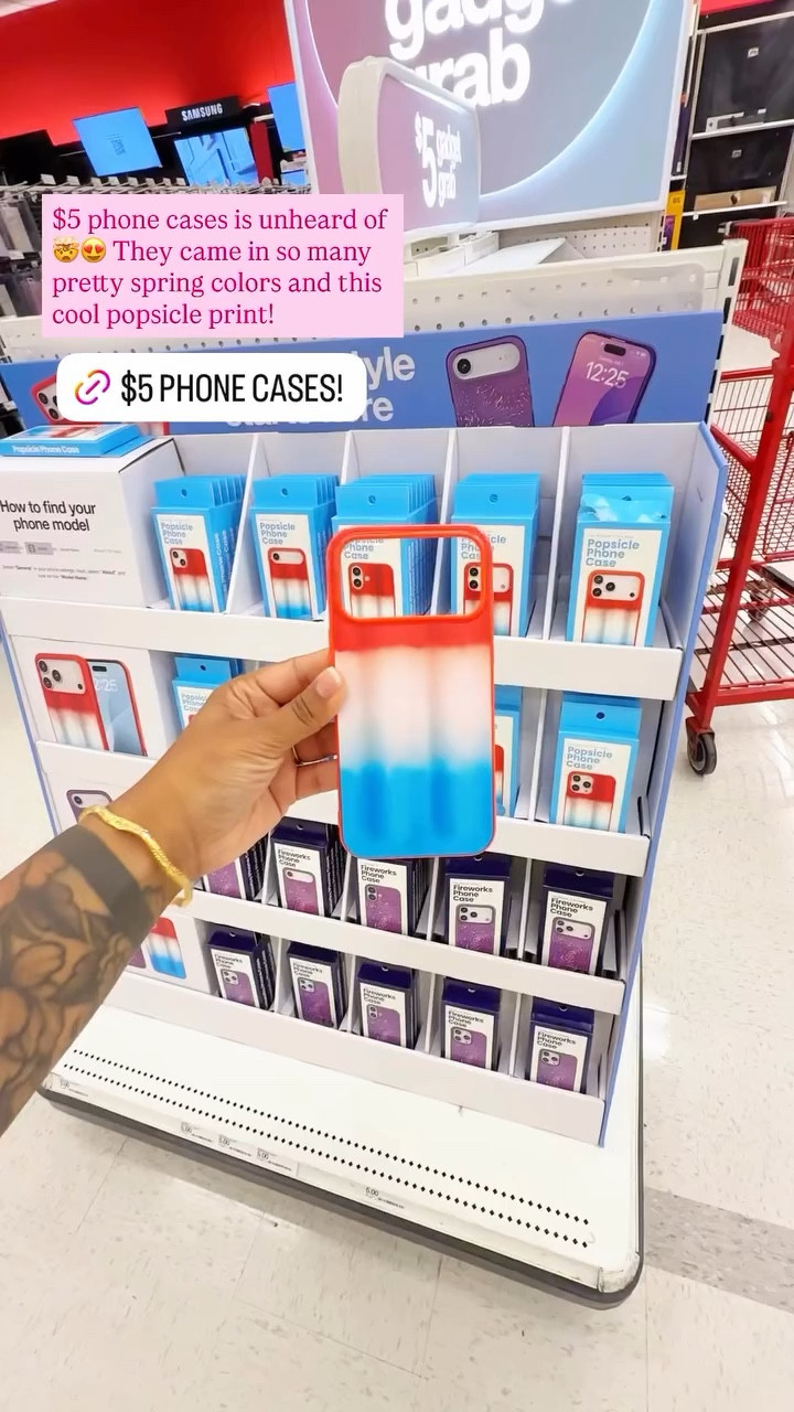 $5 phone cases is unheard of 🤯😍 They came in so many pretty spring colors and this cool popsicle print!