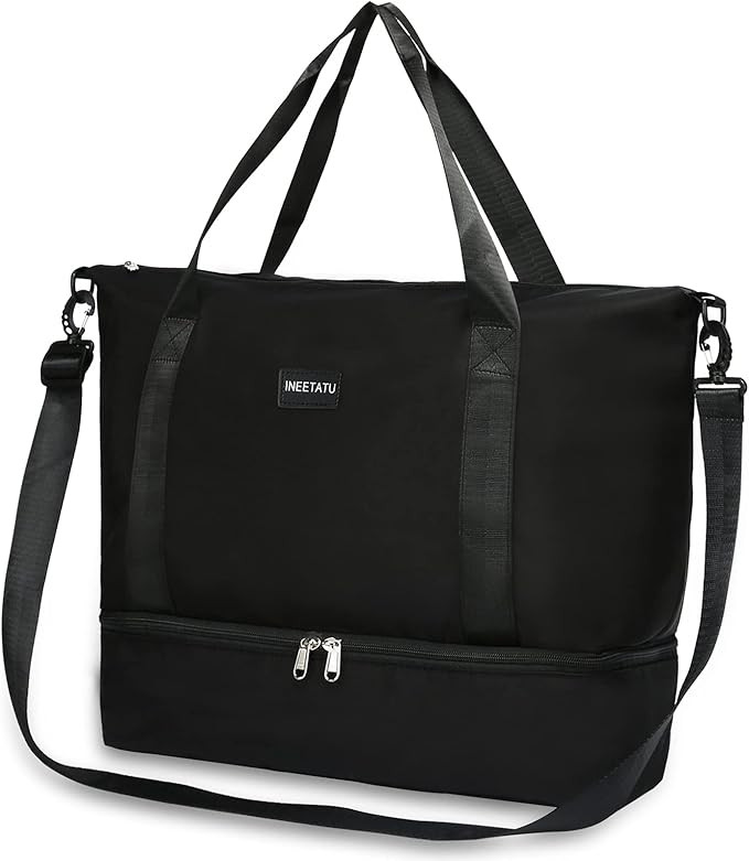 Travel Duffle Bag for Women, Weekender Overnight Bags with Shoe Compartment, Carry On Duffel Bag ... | Amazon (US)