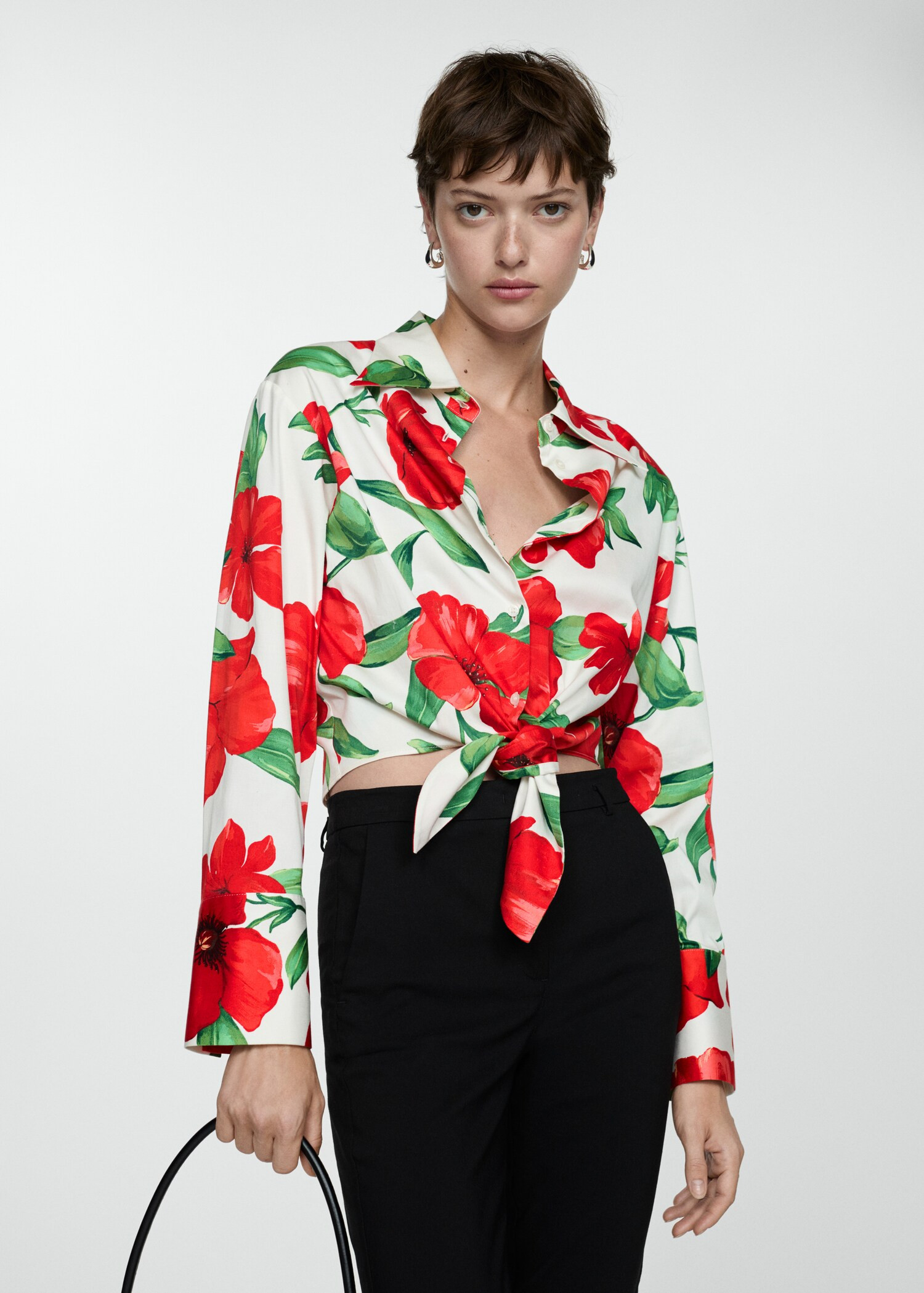 Bow printed shirt | MANGO (US)