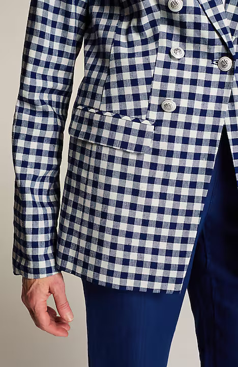 Linen-Stretch Double-Breasted Blazer | J. Jill