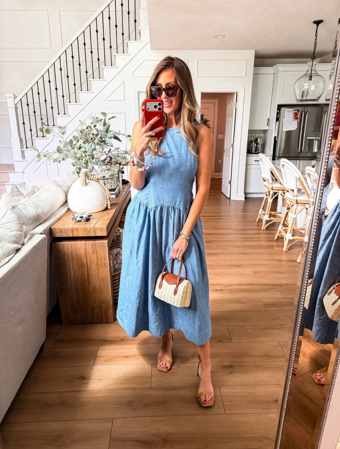 This chambray midi dress is such a timeless summer staple. I love the easy, relaxed fit and lightweight fabric that keeps you cool while still looking polished. Paired with a woven handbag and simple sandals, it’s the perfect outfit for everything from brunch to vacation days.

chambray dress, denim look dress, midi dress, summer dress, vacation outfit, resort wear, casual chic style, woven handbag, summer wardrobe staple, effortless fashion, everyday dress, coastal style, brunch outfit, themominstyle

#LTKootd #LTKmomlife #LTKSeasonal
