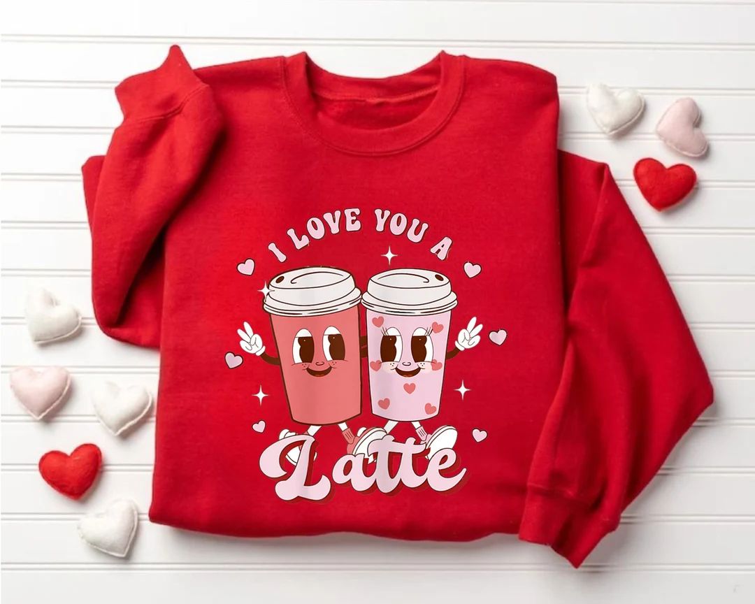 Retro Valentines Day Sweatshirt & Hoodie, Valentines Day Gift Shirts, Vintage Style I Love You a ... | Etsy (US)