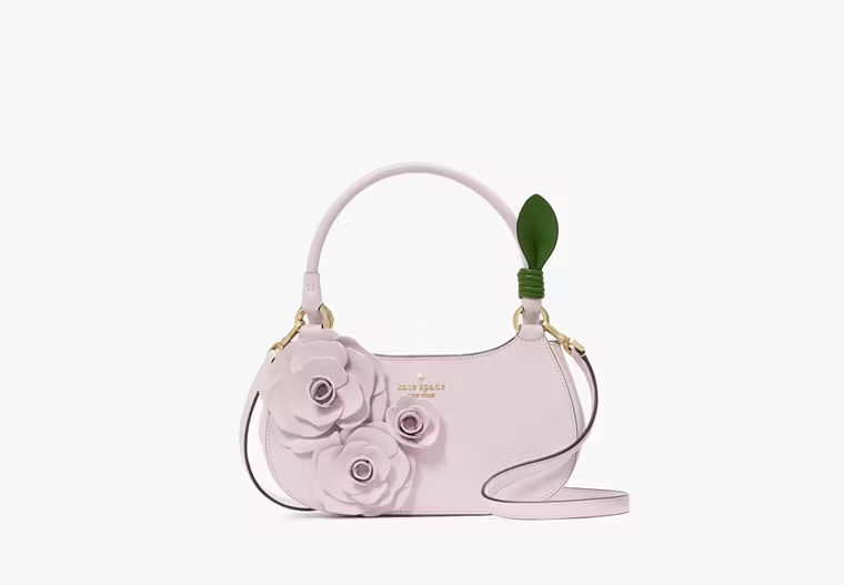 Kate Spade Flora Rose Shoulder Bag, Pale Amethyst | Kate Spade Outlet