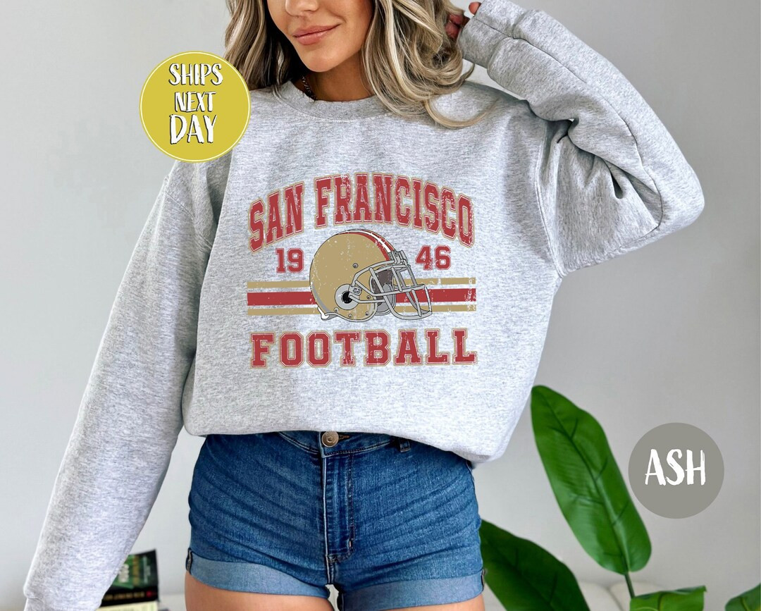San Francisco Football Vintage Style Sweatshirt, San Francisco Football Crewneck, SF Football Swe... | Etsy (US)