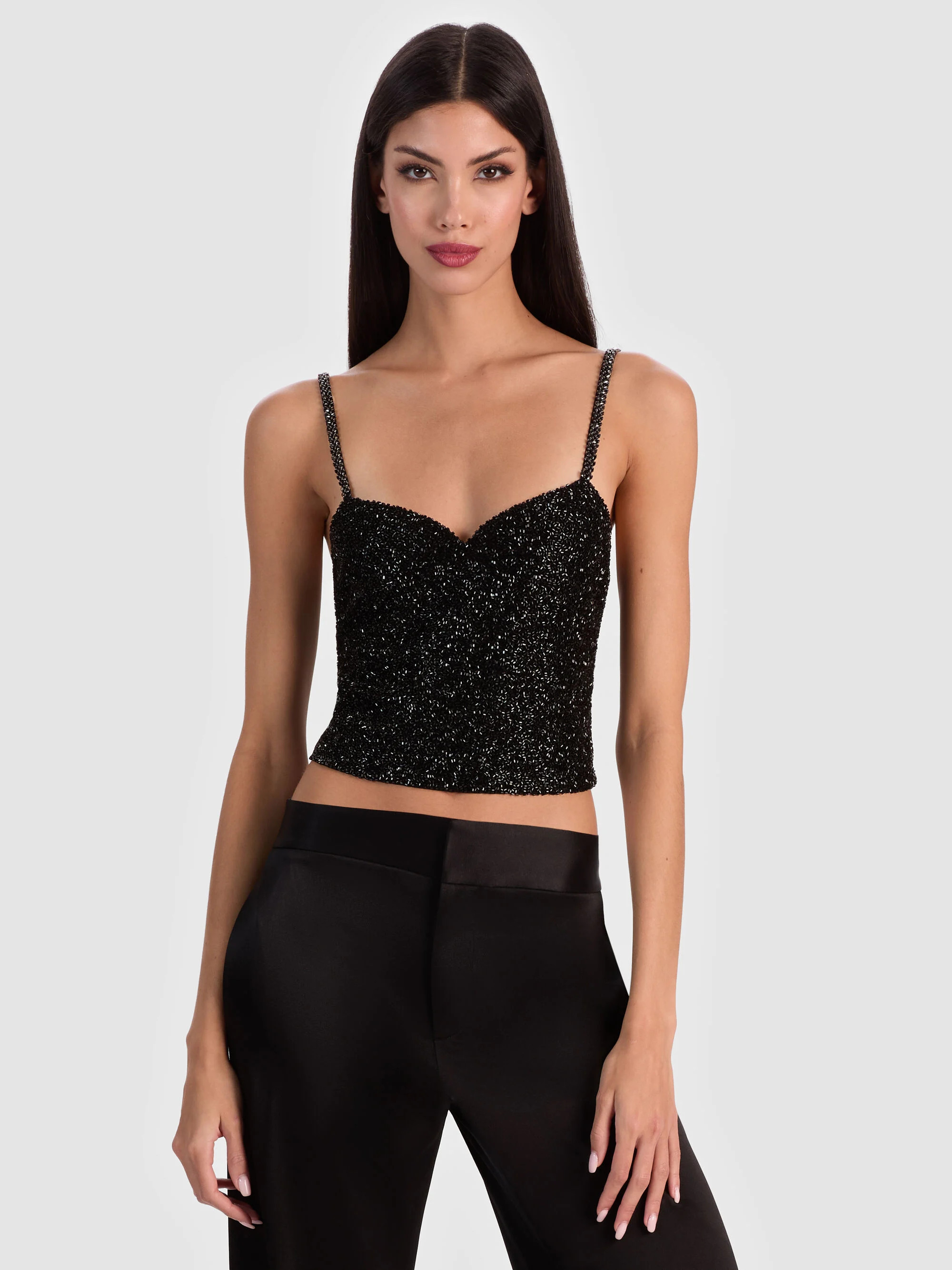NINA EMBELLISHED BUSTIER TOP | Alice + Olivia