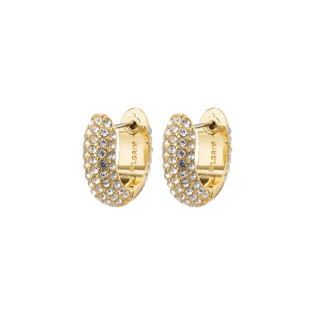 Jewellery | Lona Chunky Crystal Huggie Gold Plated Hoops | Pilgrim | Debenhams UK