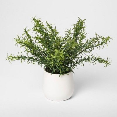 9" x 9" Artificial Rosemary Arrangement In Pot Green/White - Threshold&#153; | Target