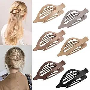 6 Packs Hair Clips, French Concord Flat Hair Clips, Curved Claw Clips for Women Girls, Alligator ... | Amazon (US)