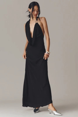 MISHA Cascada Halter Hardware Draped Maxi Dress | Anthropologie (US)