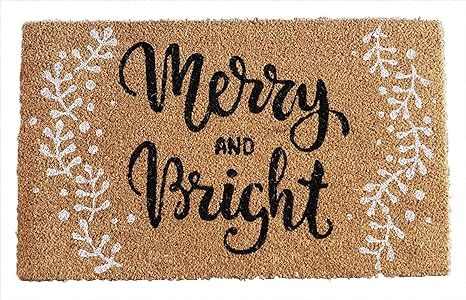 Kauri Merry and Bright Outdoor Holiday Doormat | Natural Coir Fibers with PVC Vinyl Backing | 17.... | Amazon (US)