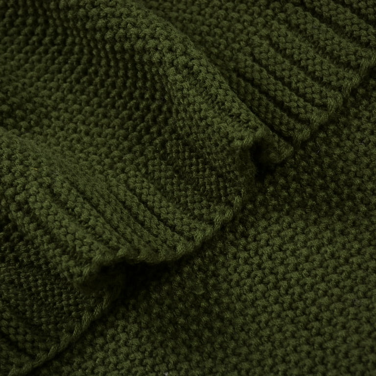 JOOJA Knit Throw Blanket for Sofa Decor Blankets, 60"x80", Olive Green | Walmart (US)