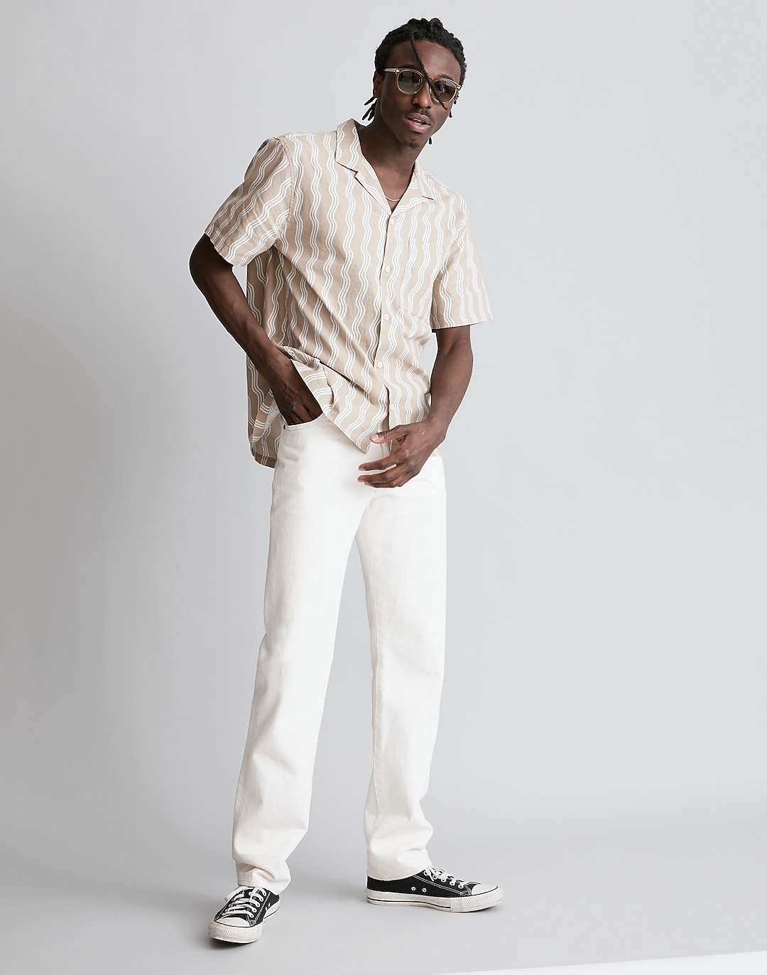 Hemp-Cotton Blend Easy Short-Sleeve Shirt in Wave | Madewell