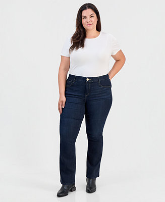 Trendy Plus Size AbSolution Itty Bitty Bootcut Jeans | Macy's