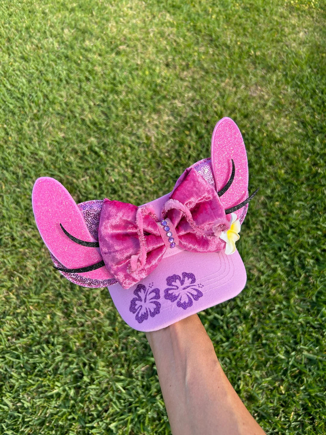 Angel Inspired Visor, Pink, Stitch, Mouse Ears, Mickey Ears, Minnie Ears, Disney Visor, Hawaii - ... | Etsy (US)