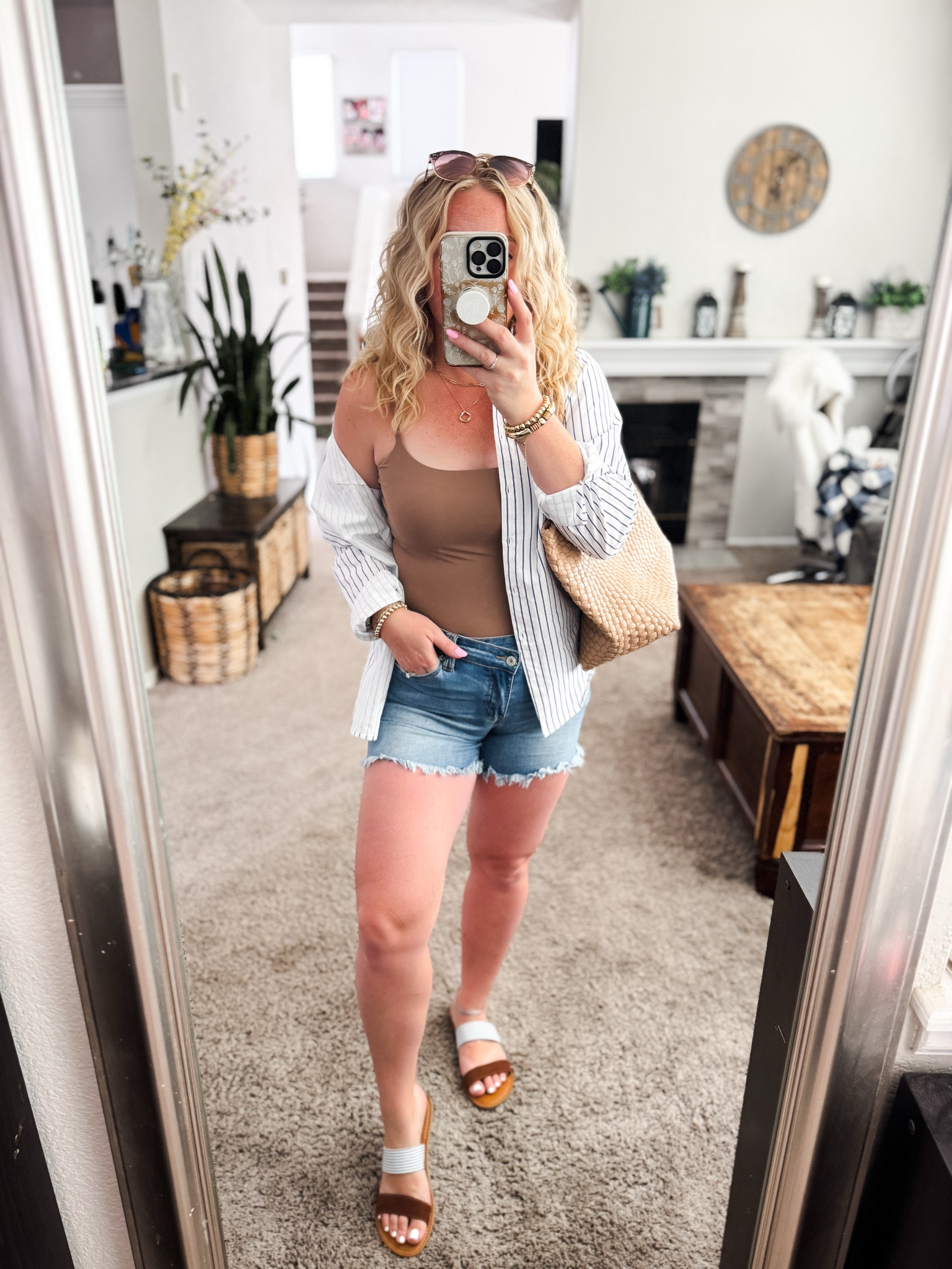 Casual ootd from amazon — cami tank top, striped button down shirt, denim shorts, tote bag, and striped sandals (runs small, I went up half a size)




Amazon outfits every outfit inspo, outfit ideas, casual outfits amazon, amazon outfits every day, spring outfits 2026, summer outfits

#LTKootd #LTKSaleAlert #LTKPetite