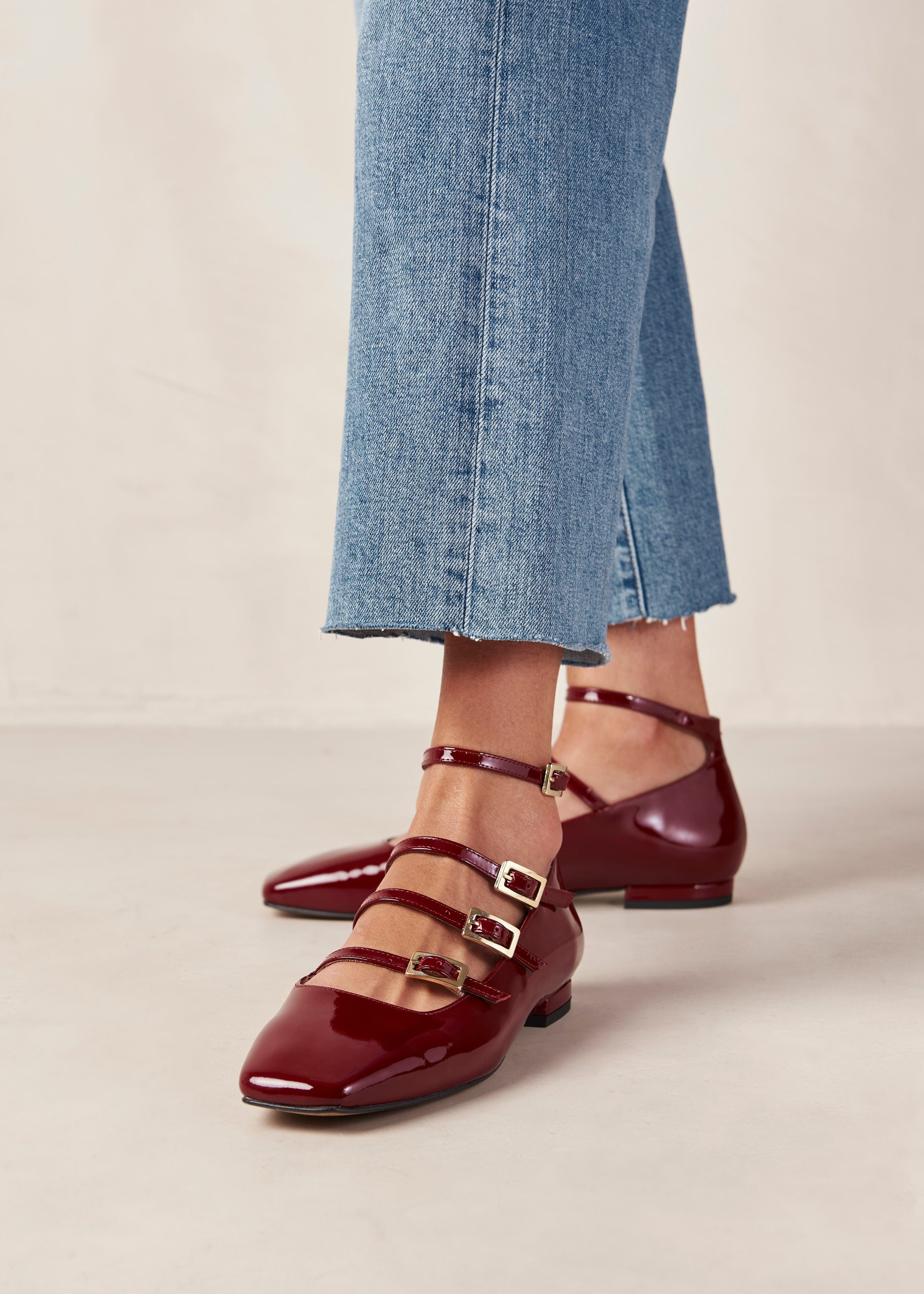 Luke - Red Patent Leather Ballet Flats | ALOHAS | Alohas FR