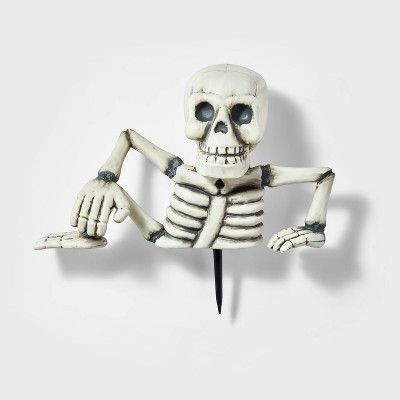 Yard Stake Groundbreaker Friendly Skeleton Top of Body and Leg Lit Halloween Decorative Holiday S... | Target