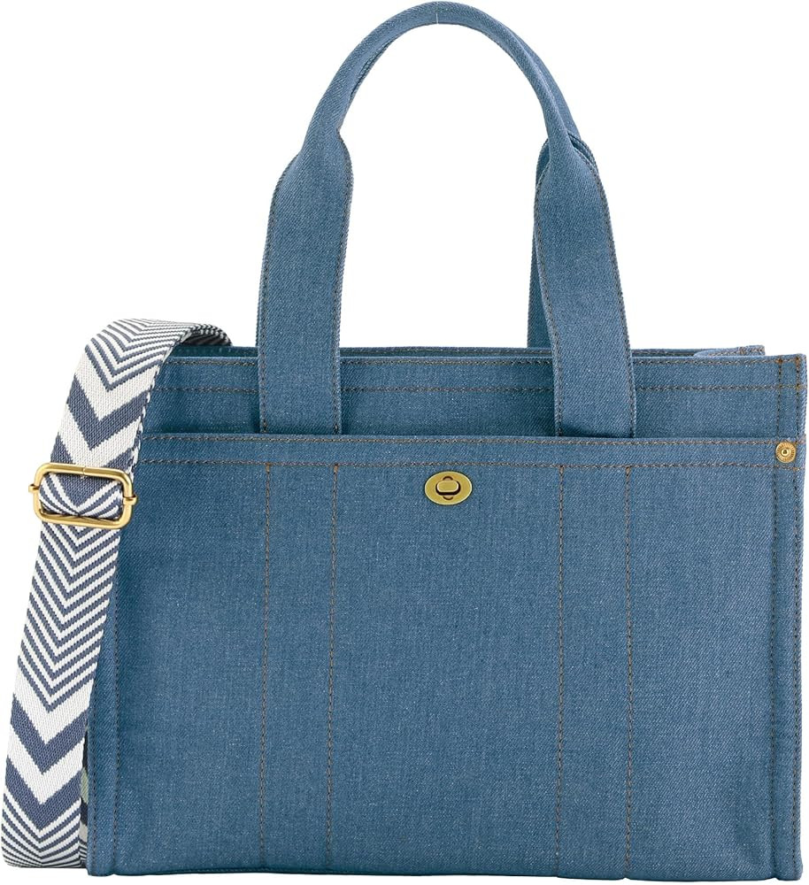 Denim Tote Bag for Women, Jean Satchel Shoulder Crossbody Totes Top Handle Handbags with Strap fo... | Amazon (US)