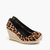 Seville espadrille wedges in leopard calf hair | J.Crew US