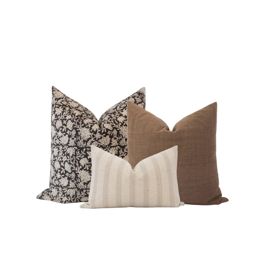 Pillow Cover Combo Warm Neutral Pillow Cover Combo Pillow Set Modern Farmhouse Pillow Cover Sofa ... | Etsy (US)