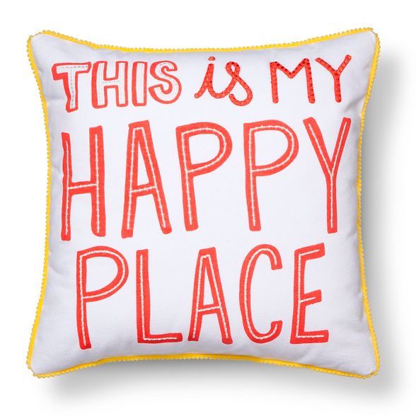 17"x17" Happy Place Throw Pillow - Pillowfort™ | Target
