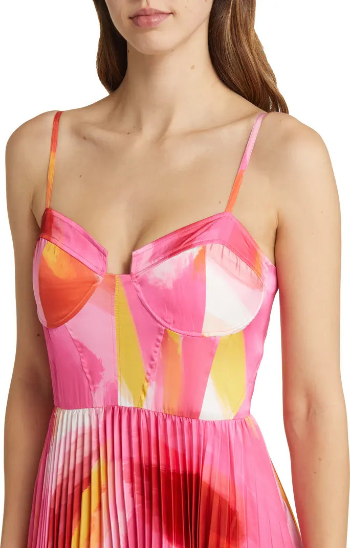Mali Bustier Pleated Satin Gown | Nordstrom