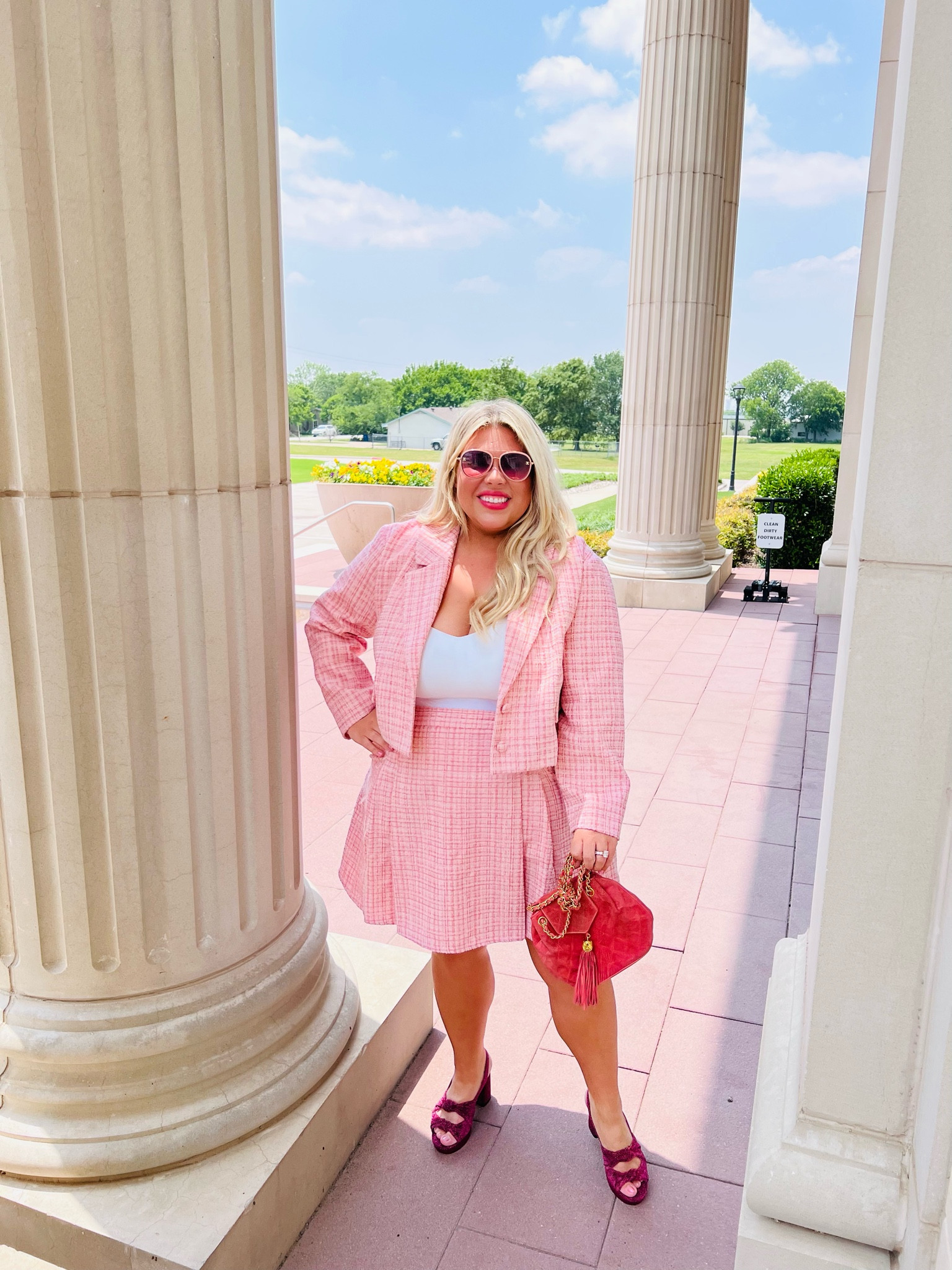On Wednesday we wear pink! And this darling two piece set is a.) on sale  b.) PERFECT FOR SUMMER c.) amazing for mix and matching making this such a great purchase. 

Size 18 in the skirt and blazer 
Size 2x in the body suit 

Use code : family25 for the shoes! 

Also, it’s giving Barbie and Elle woods collab.. and I’m here for it! 💗💗

#LTKunder50 #LTKstyletip #LTKcurves