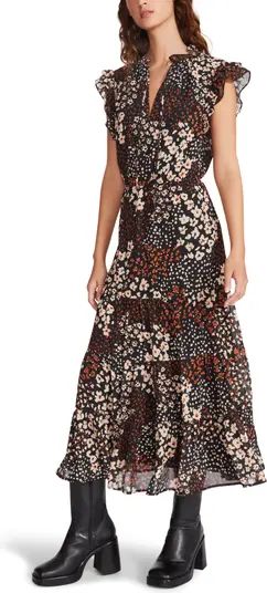 Steve Madden Lillia Floral Ruffle Midi Dress | Nordstrom | Nordstrom