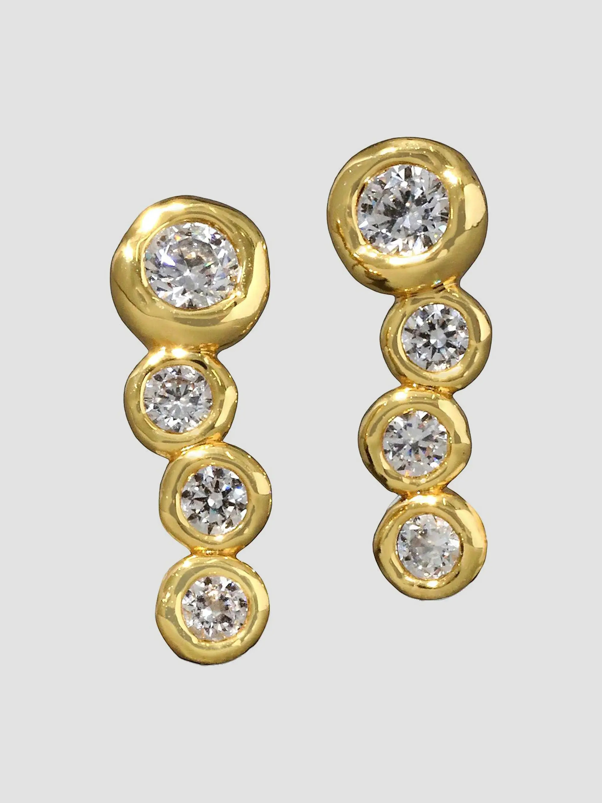 Asterales 14K-Gold-Plated & Cubic Zirconia Bar Earrings | Saks Fifth Avenue