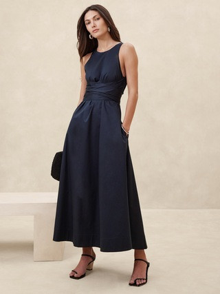 Stretch-Cotton Poplin Maxi Dress | Banana Republic (US)