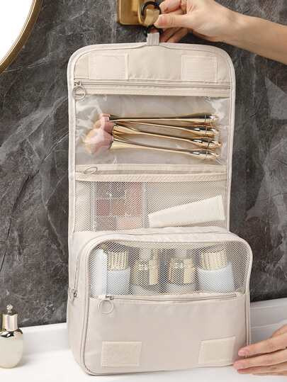 Waterproof Toiletry Bag With Hanging Hook, Water-Resistant Multi-Functional Travel Cosmetic Bag O... | SHEIN