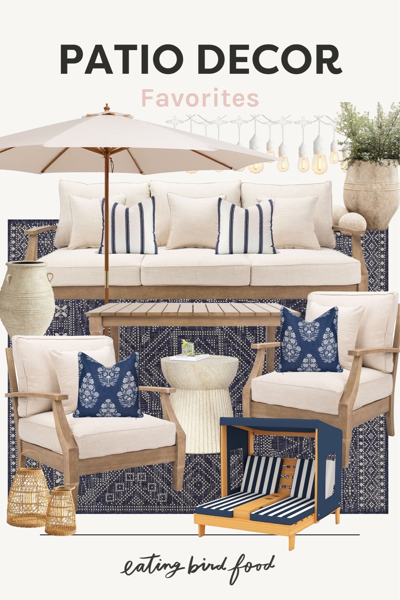 Patio decor. Patio furniture. Classic patio furniture. Navy white patio decor.

#LTKSeasonal #LTKHome #LTKSaleAlert