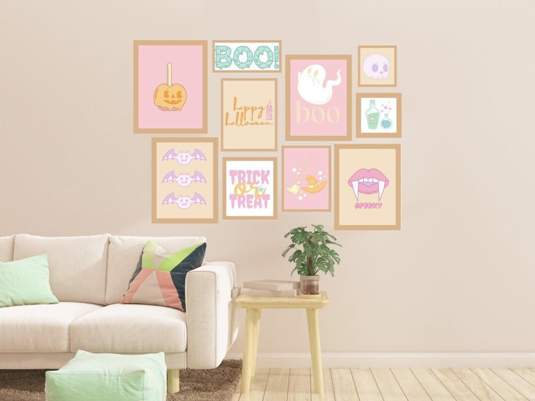 Halloween | Boho | Pastel | Girly | Printable Wall Art | Digital Download | Etsy (US)