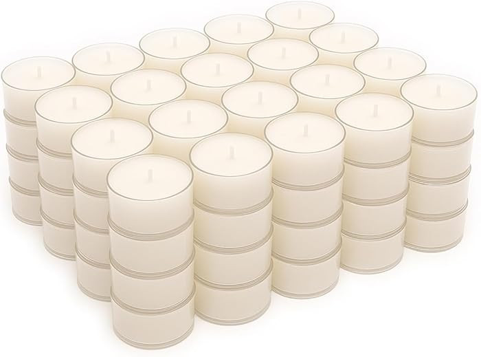 Stonebriar Bulk 24 Pack Unscented Smokeless Long Burning Clear Cup Tea Light Candles with 8 Hour ... | Amazon (US)
