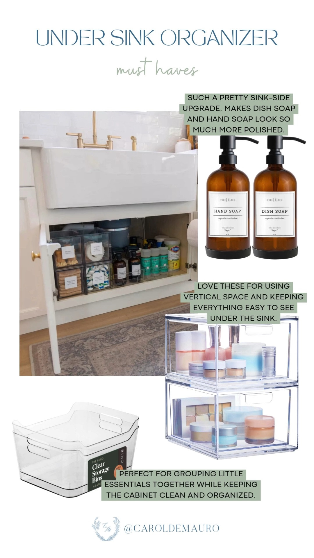 under sink organizer, home organization, tidy home, kitchen must haves, soap dispenser, clear acrylic organizers, clean home

#LTKHome