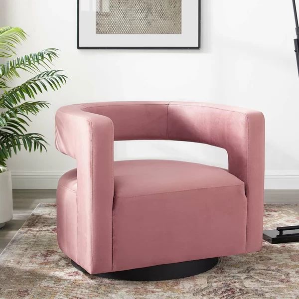 Kurz Cutaway Swivel 22" Barrel Chair | Wayfair North America