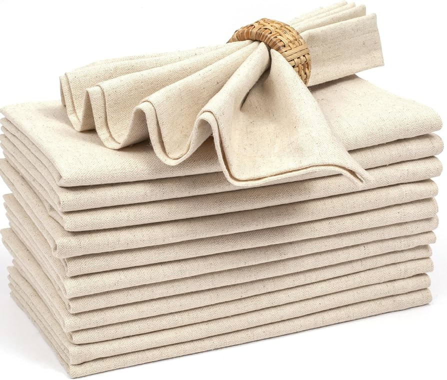 Limecasa Cloth Napkins,Flax Cloth Napkins Plain, Linen Napkins,Dinner Napkins Cloth,Machine Washa... | Amazon (US)
